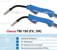 Горелка для полуавтоматической сварки TBi 150-DR-blue-ESG, с поворотным корпусом, длина 3 метра - st-e.info - Астрахань