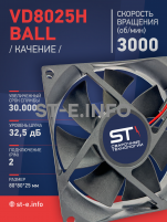 Вентилятор  VD8025H Ball (качения) 12V - st-e.info - Астрахань