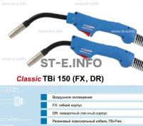Горелка для полуавтоматической сварки TBi 150-DR-blue-ESG, с поворотным корпусом, длина 3 метра - st-e.info - Астрахань