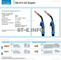 Горелка для полуавтоматической сваркиTBi 511-CC Expert, длина 3 m. - st-e.info - Астрахань