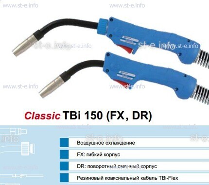 Горелка для полуавтоматической сварки TBi 150-blue-ESG, длина 3 метра - st-e.info - Астрахань