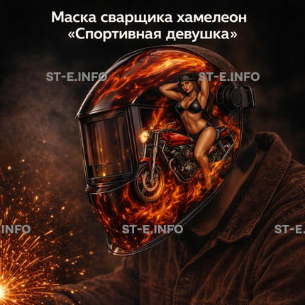 Маска сварщика хамелеон «Спортивная девушка» (YXE-718G PRO) - st-e.info - Астрахань